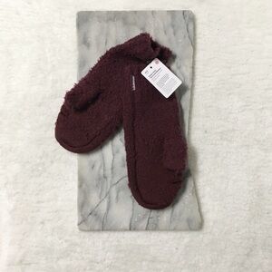 Lululemon Ombre Knit Textured Mitts Mittens New Burgundy Maroon Wool Blend XS/S